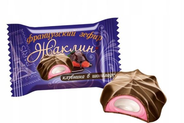 Candy Chocolate Zefir Strawberry Zhaklin (Slavyanka)