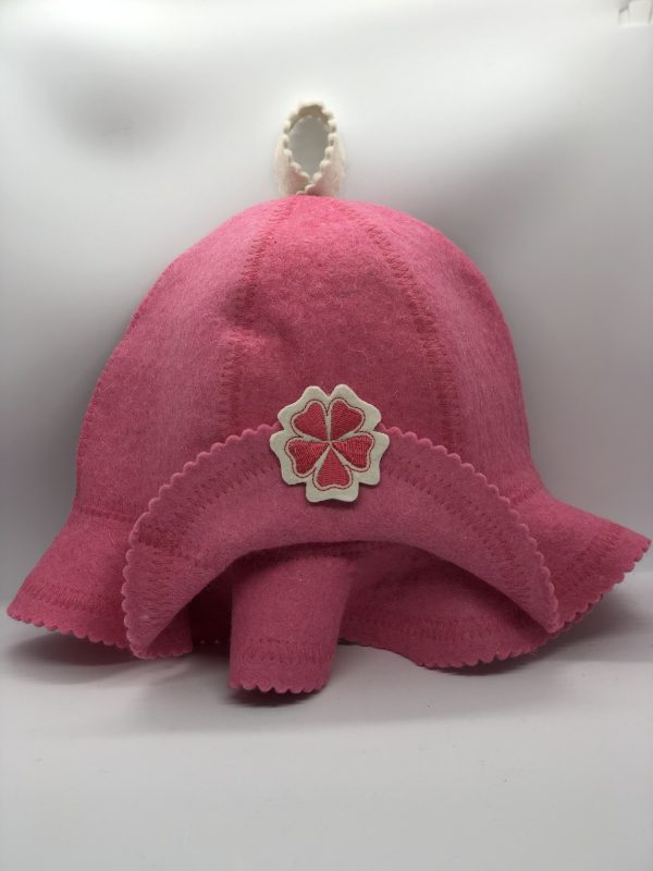 Pink Sauna Hat w/Flower